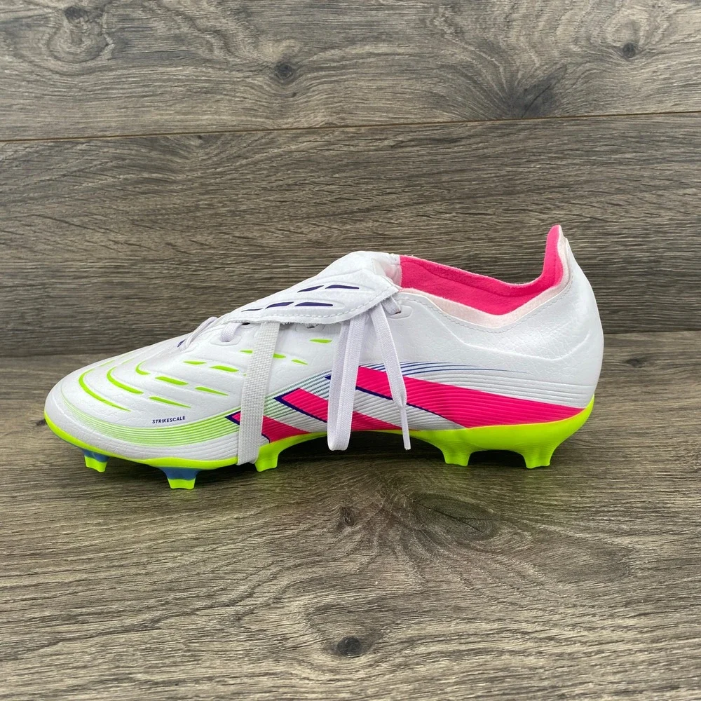 Adidas Predator League FT Soccer Cleats Mens 8 White Pink ID1320 Foldover Tongue